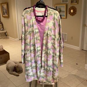 Boutique cardigan, necklace and tank L12